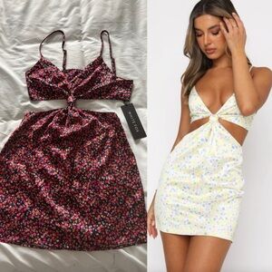 NWT Floral Cut-Out Mini Dress | White Fox Boutique Size M